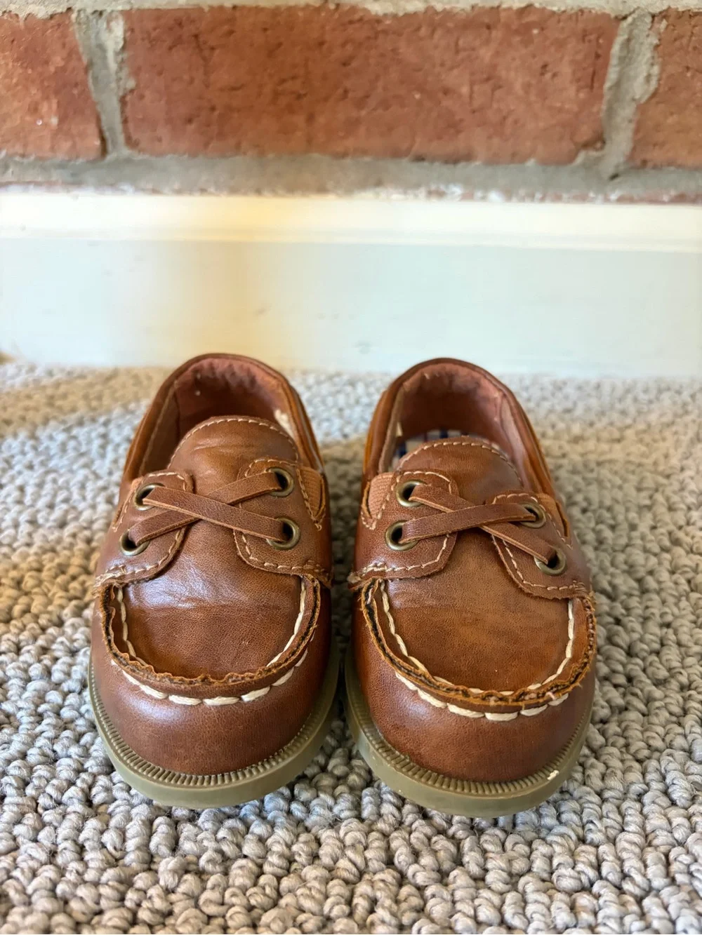 Carter's Tan Leather Toddler Boat Shoes